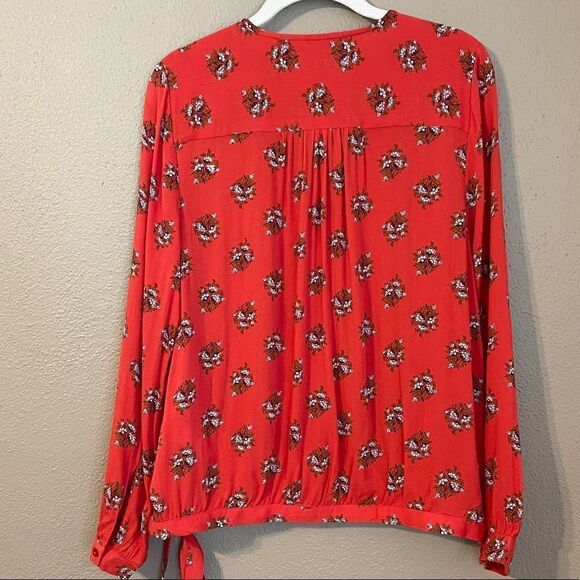 Lucky Brand Sawyer Wrap Boho Top Size L - Picture 6 of 9